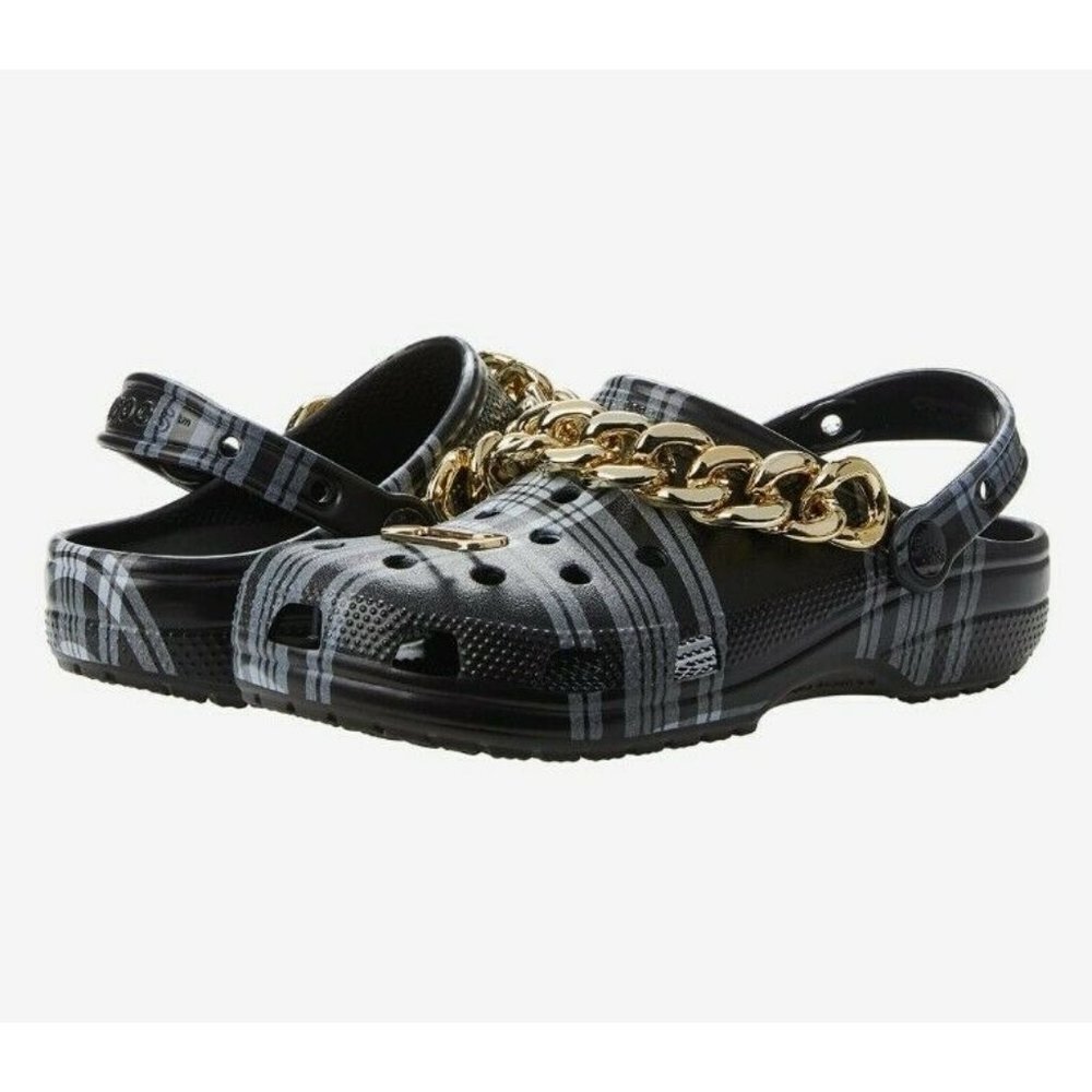 Zappos Crocs x Clueless The Dionne Classic Clog Black Plaid W- 13 M-11